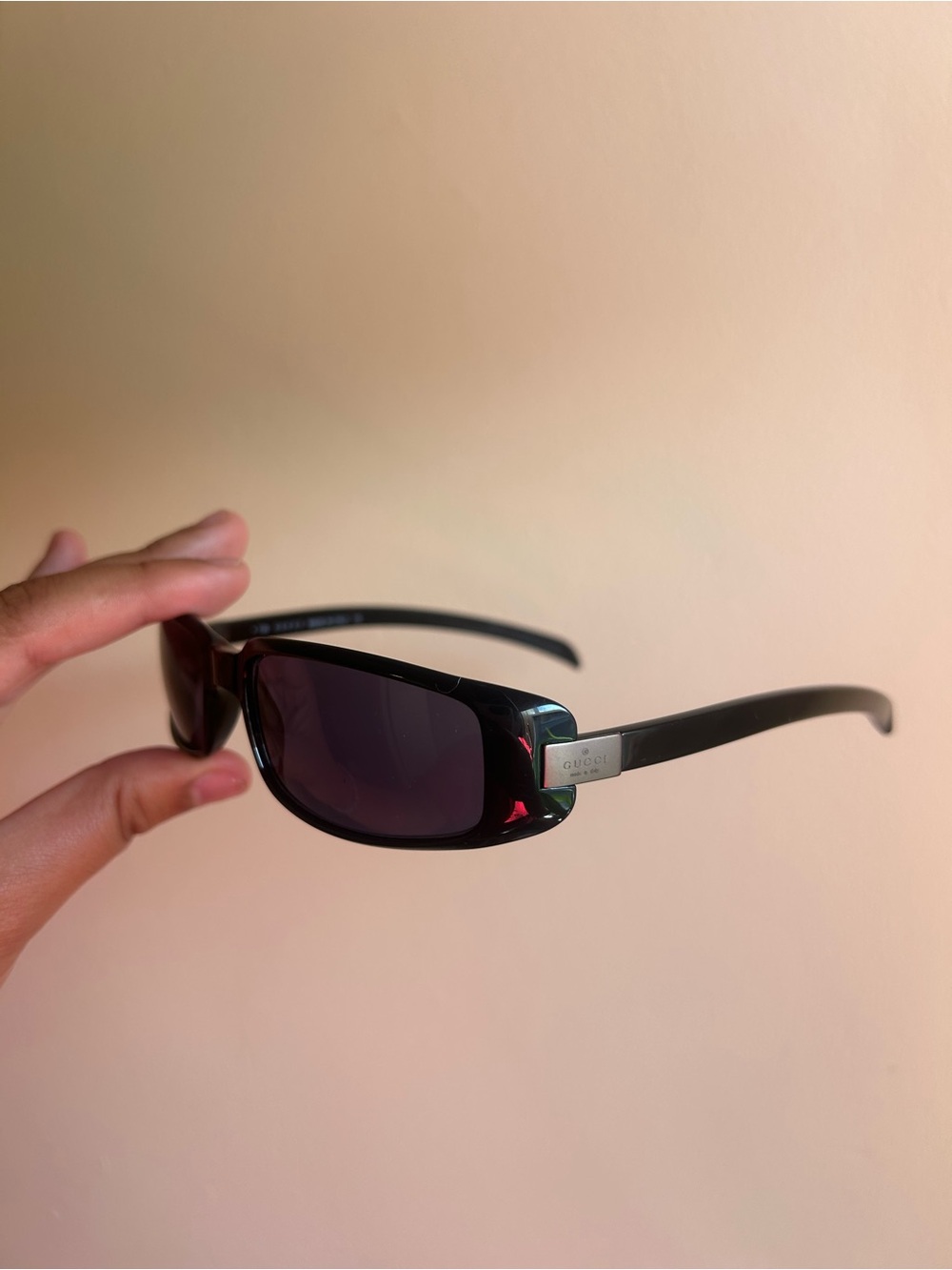 Gucci Black Sunglasses with Dark Purple Lenses